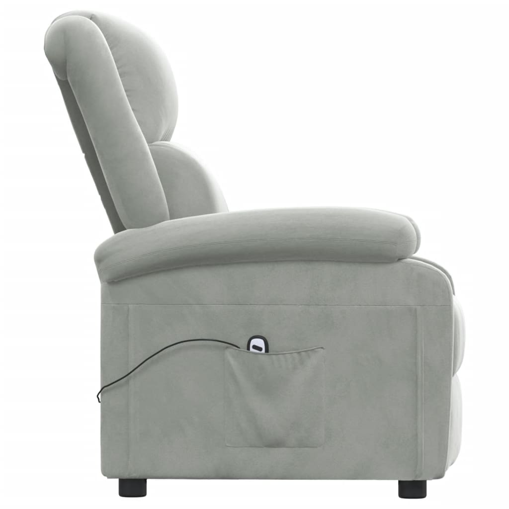 Fauteuil elektrisch verstelbaar stof lichtgrijs is nu te koop bij PeponiXL, paradijselijk wonen!