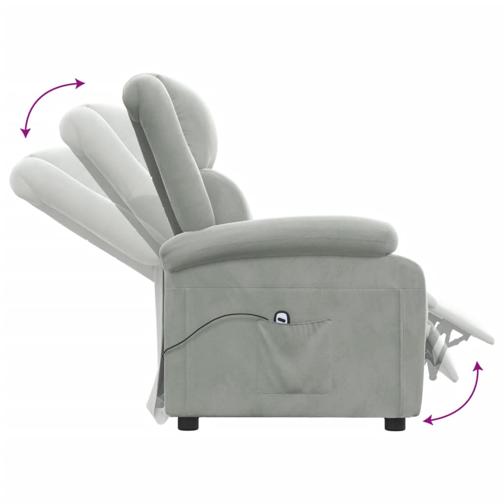 Fauteuil elektrisch verstelbaar stof lichtgrijs is nu te koop bij PeponiXL, paradijselijk wonen!