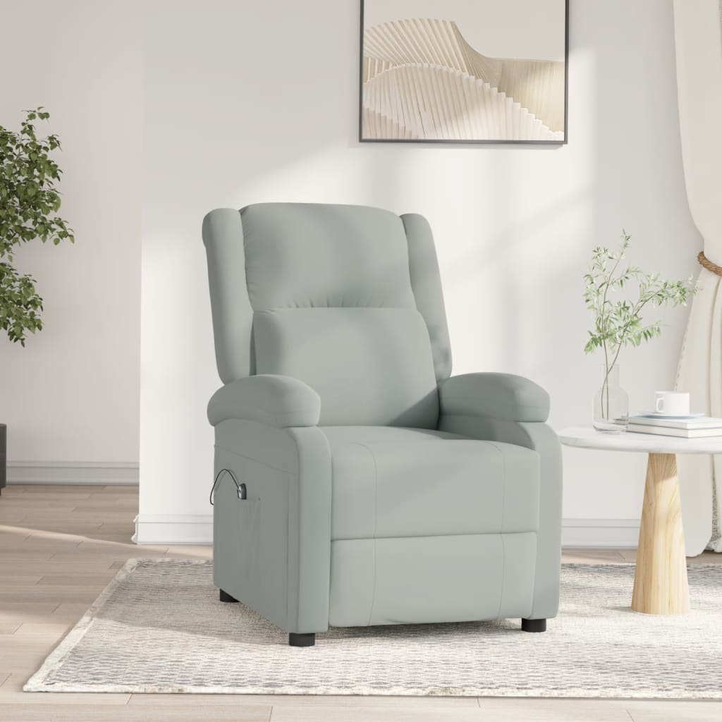 Fauteuil elektrisch verstelbaar stof lichtgrijs is nu te koop bij PeponiXL, paradijselijk wonen!