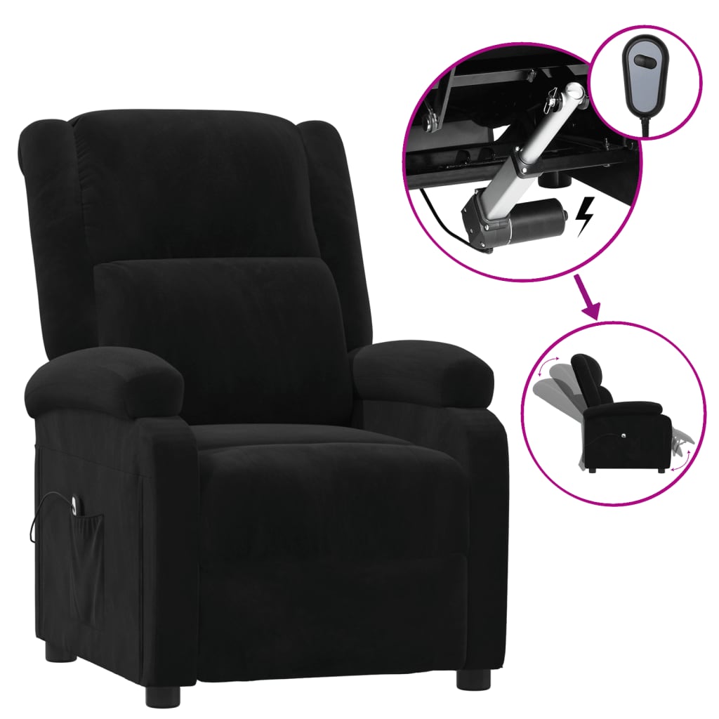 Fauteuil verstelbaar elektrisch stof zwart is nu te koop bij PeponiXL, paradijselijk wonen!