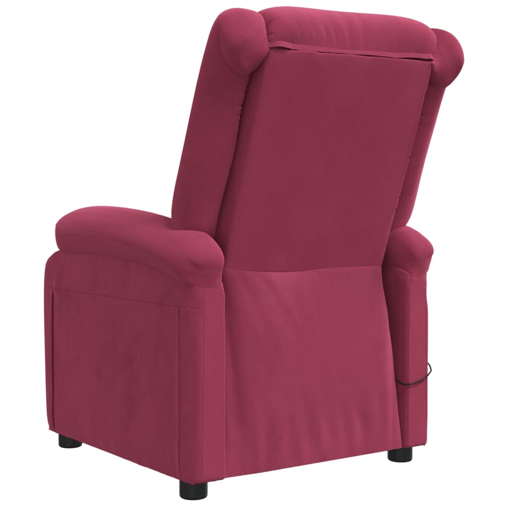 Massagestoel elektrisch fluweel wijnrood is nu te koop bij PeponiXL, paradijselijk wonen!