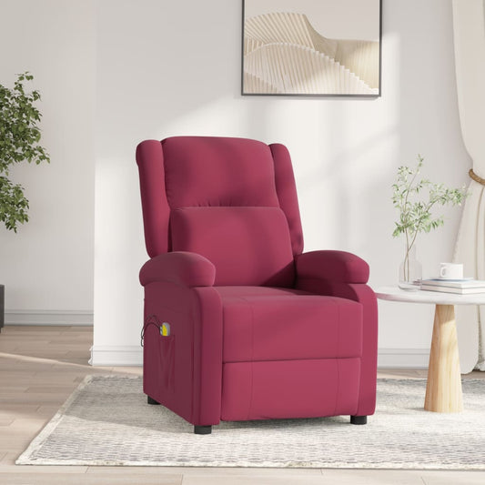 Massagestoel elektrisch fluweel wijnrood is nu te koop bij PeponiXL, paradijselijk wonen!