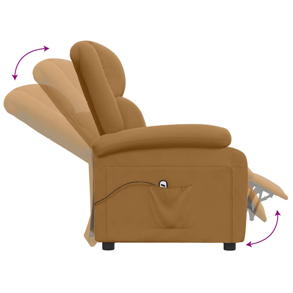 Massagestoel elektrisch verstelbaar fluweel bruin is nu te koop bij PeponiXL, paradijselijk wonen!