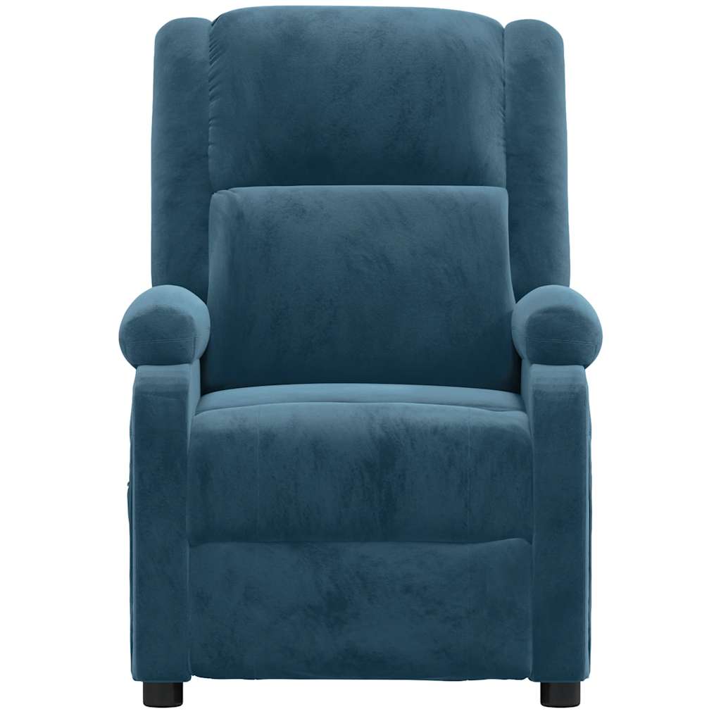 Massagestoel elektrisch verstelbaar fluweel blauw