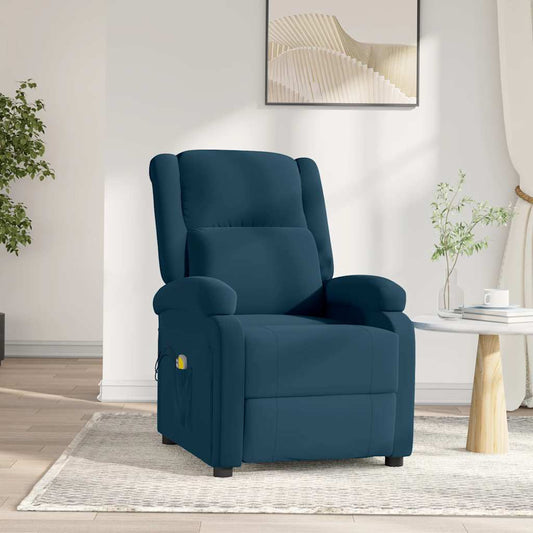 Massagestoel elektrisch verstelbaar fluweel blauw is nu te koop bij PeponiXL, paradijselijk wonen!