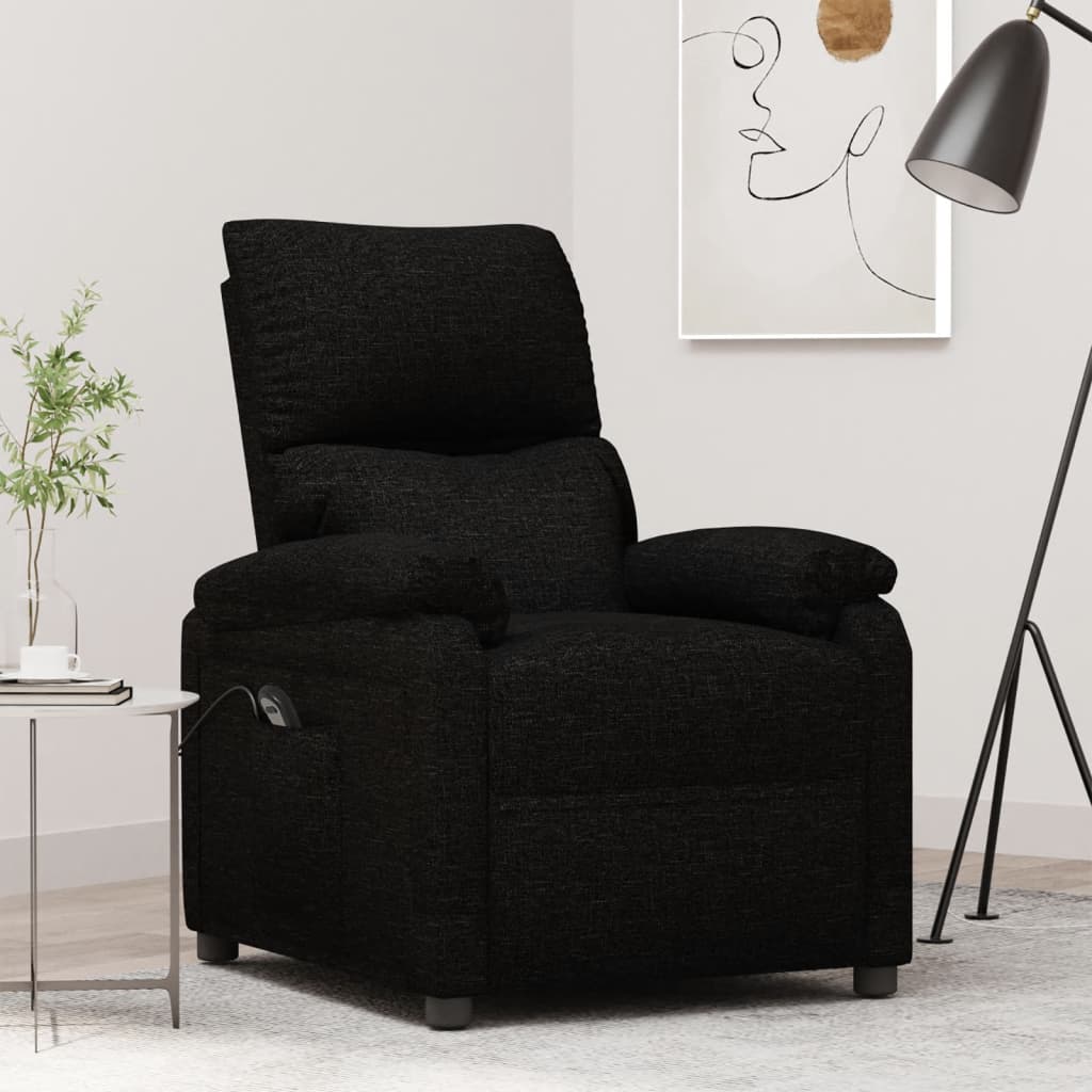 Fauteuil verstelbaar elektrisch stof zwart is nu te koop bij PeponiXL, paradijselijk wonen!