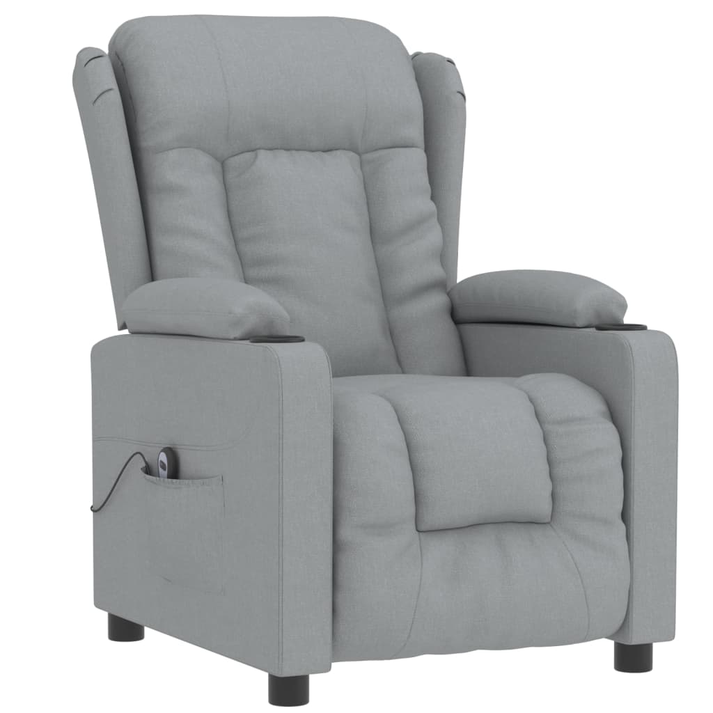 Fauteuil elektrisch verstelbaar stof lichtgrijs is nu te koop bij PeponiXL, paradijselijk wonen!