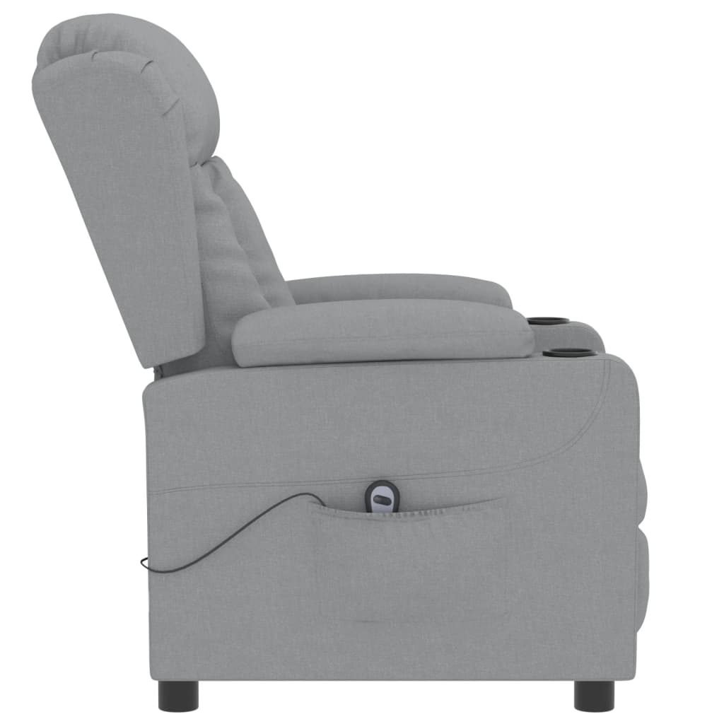 Fauteuil elektrisch verstelbaar stof lichtgrijs is nu te koop bij PeponiXL, paradijselijk wonen!