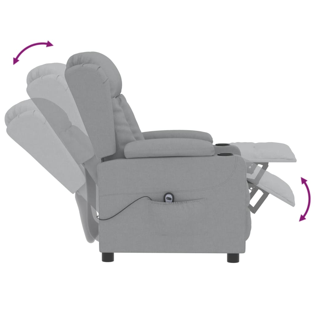 Fauteuil elektrisch verstelbaar stof lichtgrijs is nu te koop bij PeponiXL, paradijselijk wonen!