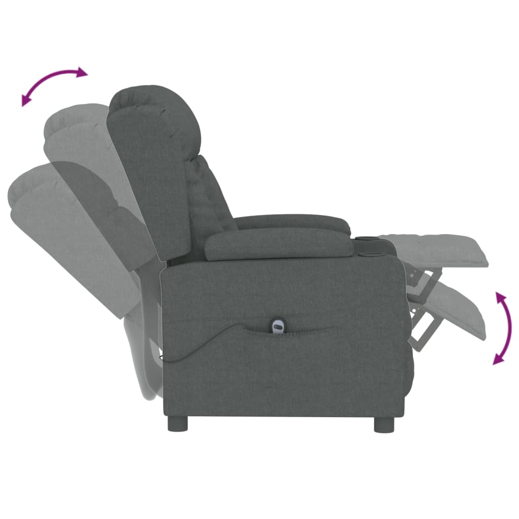 Fauteuil elektrisch verstelbaar stof donkergrijs is nu te koop bij PeponiXL, paradijselijk wonen!