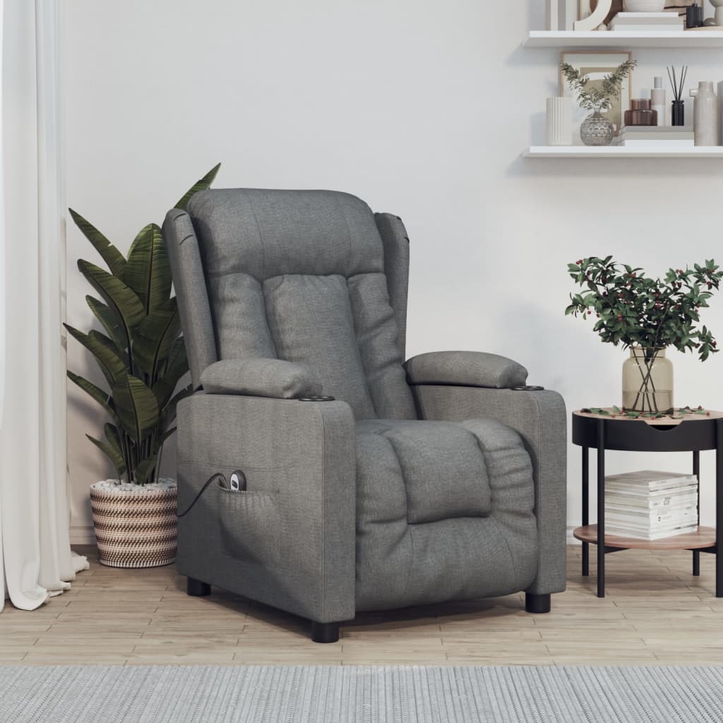 Fauteuil elektrisch verstelbaar stof donkergrijs is nu te koop bij PeponiXL, paradijselijk wonen!