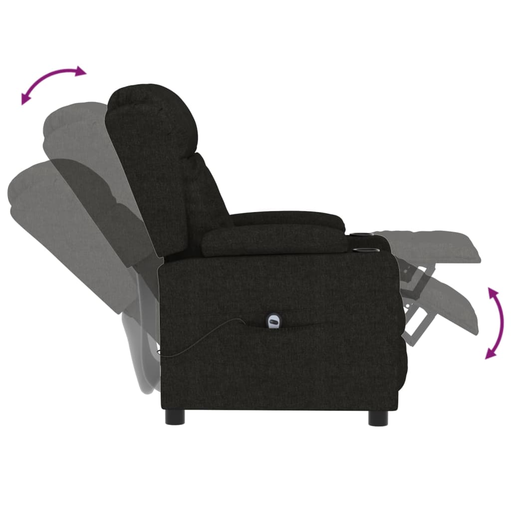 Fauteuil verstelbaar elektrisch stof zwart is nu te koop bij PeponiXL, paradijselijk wonen!
