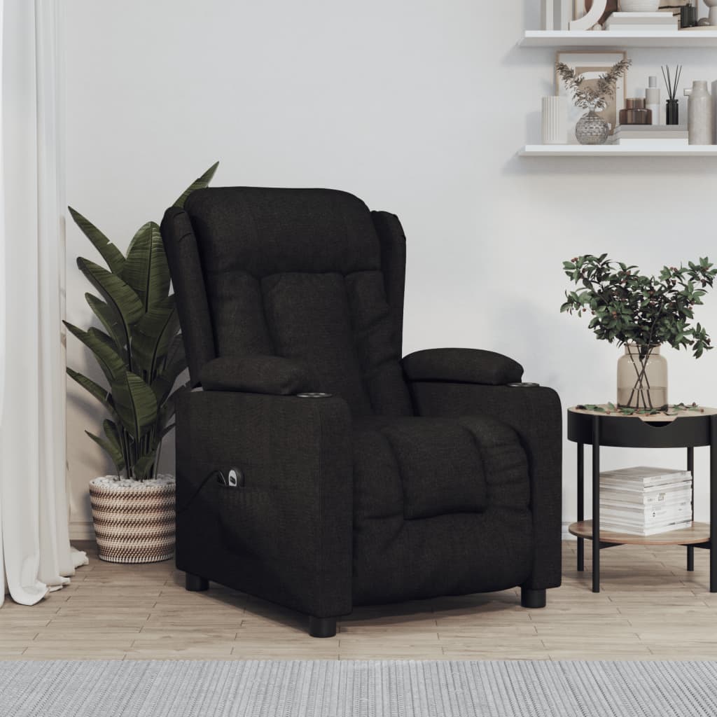 Fauteuil verstelbaar elektrisch stof zwart is nu te koop bij PeponiXL, paradijselijk wonen!
