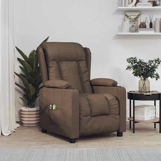 Massagestoel elektrisch verstelbaar stof bruin is nu te koop bij PeponiXL, paradijselijk wonen!