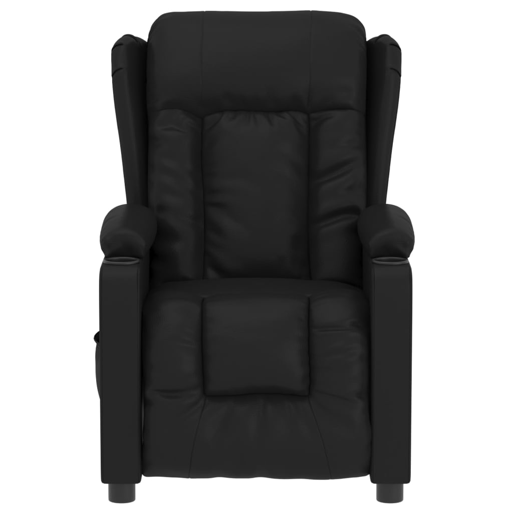 Fauteuil elektrisch verstelbaar kunstleer zwart is nu te koop bij PeponiXL, paradijselijk wonen!