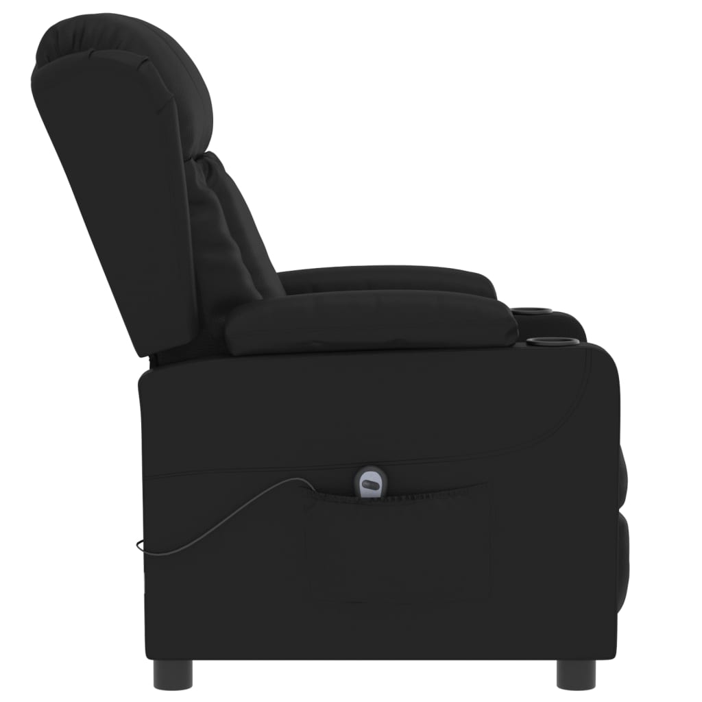 Fauteuil elektrisch verstelbaar kunstleer zwart is nu te koop bij PeponiXL, paradijselijk wonen!