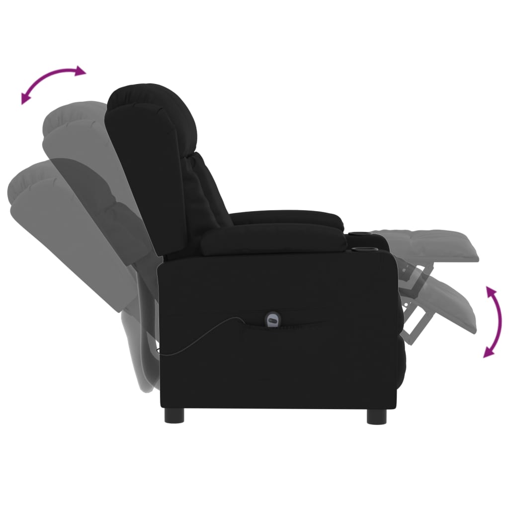 Fauteuil elektrisch verstelbaar kunstleer zwart is nu te koop bij PeponiXL, paradijselijk wonen!