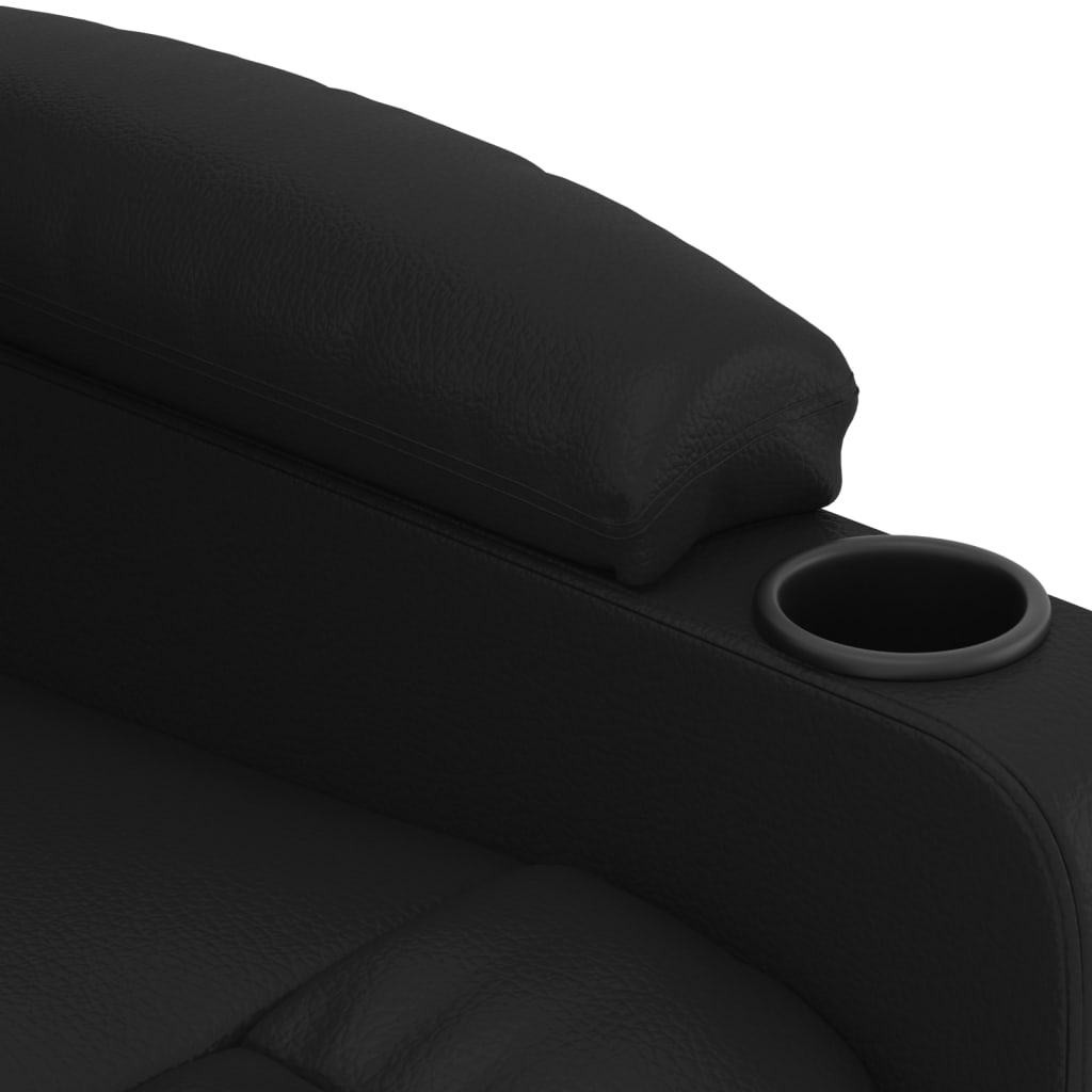 Fauteuil elektrisch verstelbaar kunstleer zwart is nu te koop bij PeponiXL, paradijselijk wonen!