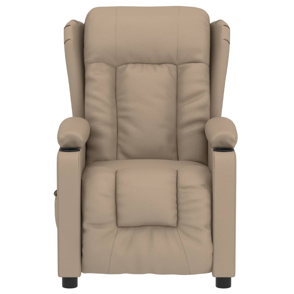 Fauteuil verstelbaar elektrisch kunstleer cappuccinokleurig is nu te koop bij PeponiXL, paradijselijk wonen!