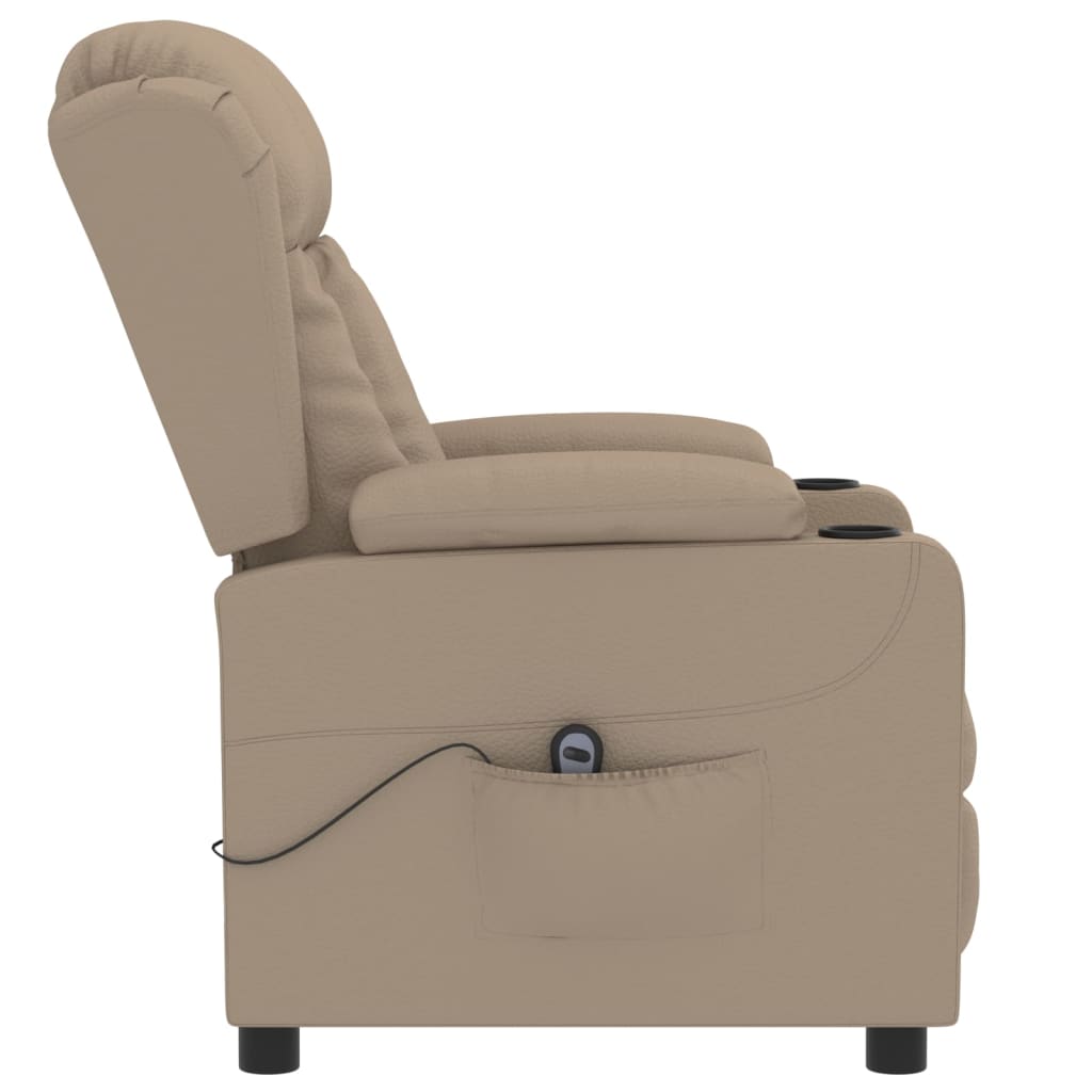 Fauteuil verstelbaar elektrisch kunstleer cappuccinokleurig is nu te koop bij PeponiXL, paradijselijk wonen!