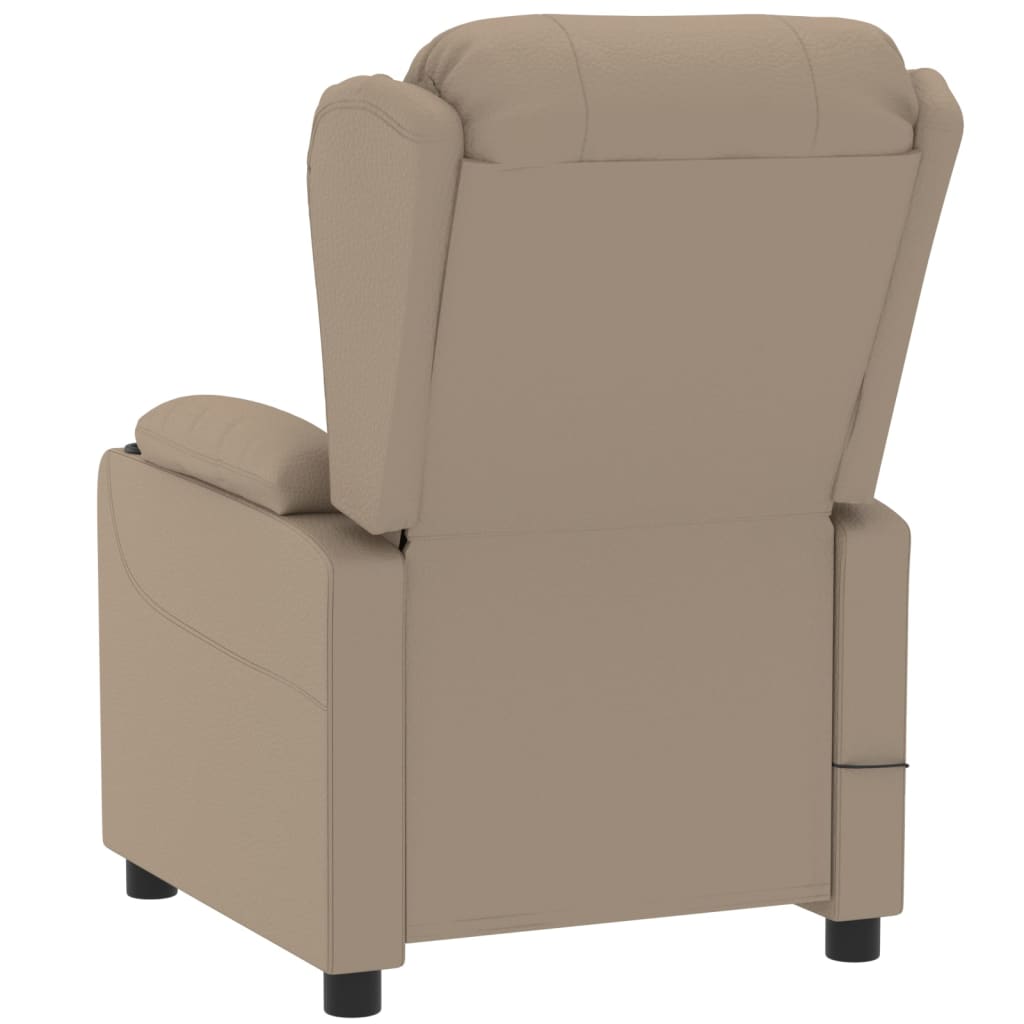 Fauteuil verstelbaar elektrisch kunstleer cappuccinokleurig is nu te koop bij PeponiXL, paradijselijk wonen!