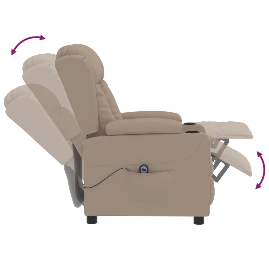 Fauteuil verstelbaar elektrisch kunstleer cappuccinokleurig is nu te koop bij PeponiXL, paradijselijk wonen!