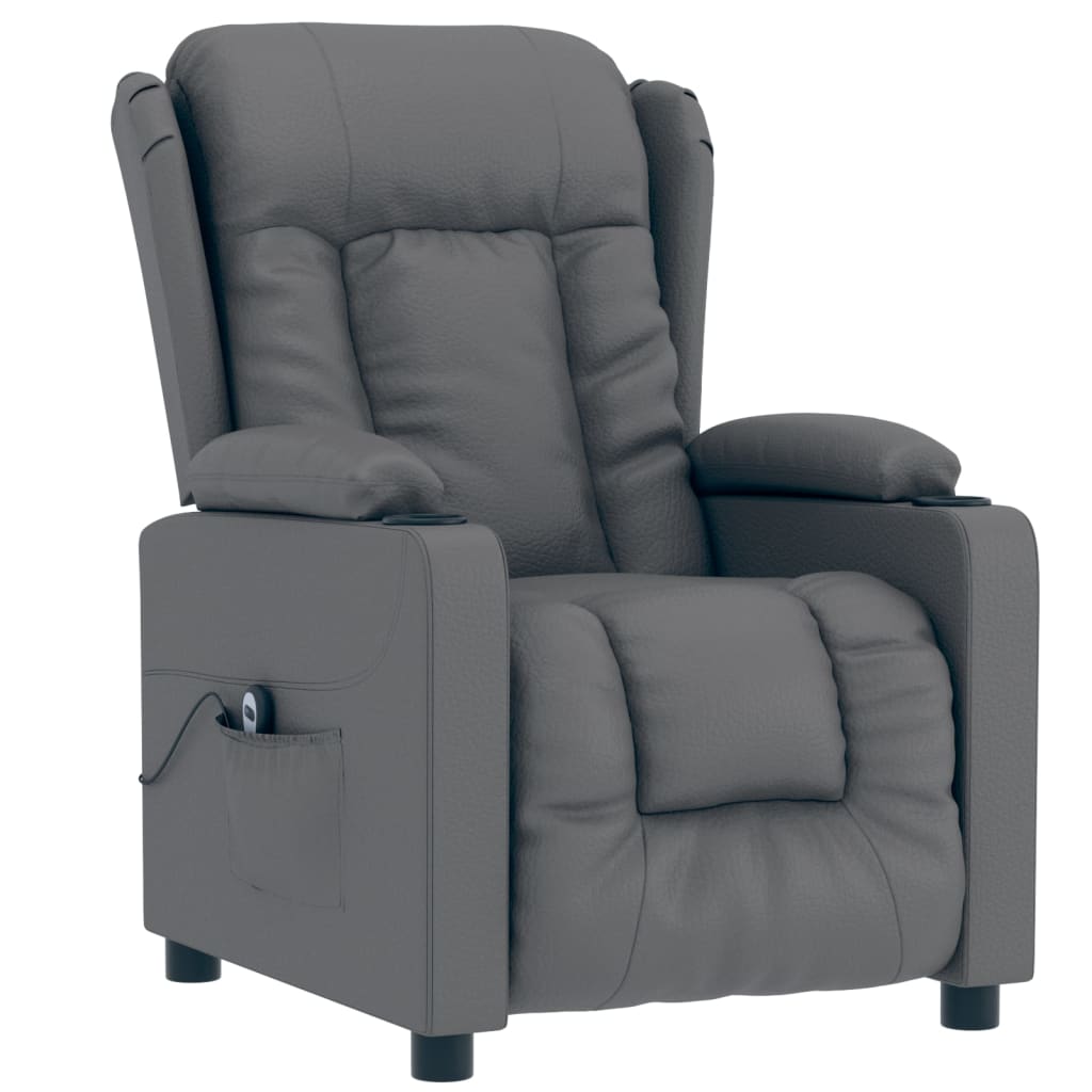 Fauteuil verstelbaar elektrisch kunstleer grijs is nu te koop bij PeponiXL, paradijselijk wonen!