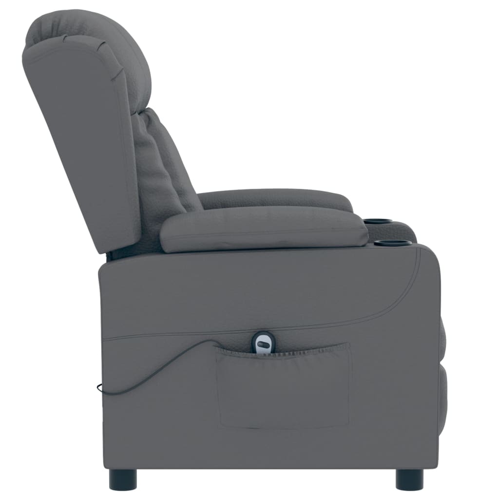 Fauteuil verstelbaar elektrisch kunstleer grijs is nu te koop bij PeponiXL, paradijselijk wonen!