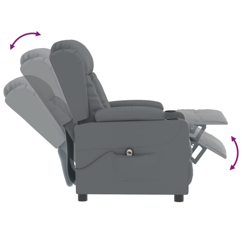 Fauteuil verstelbaar elektrisch kunstleer grijs is nu te koop bij PeponiXL, paradijselijk wonen!