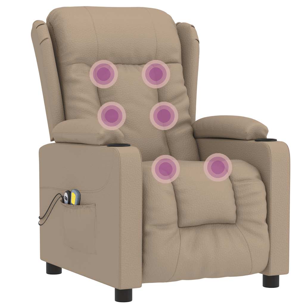 Massagestoel elektrisch kunstleer cappuccinokleurig is nu te koop bij PeponiXL, paradijselijk wonen!