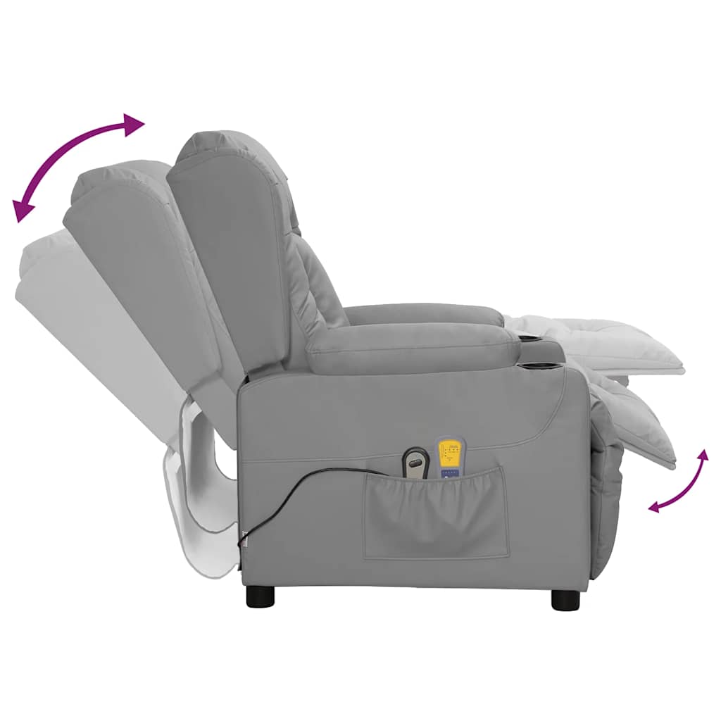 Massagestoel elektrisch kunstleer grijs is nu te koop bij PeponiXL, paradijselijk wonen!