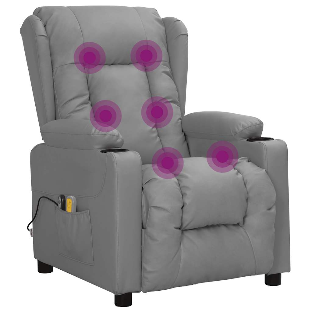 Massagestoel elektrisch kunstleer grijs is nu te koop bij PeponiXL, paradijselijk wonen!