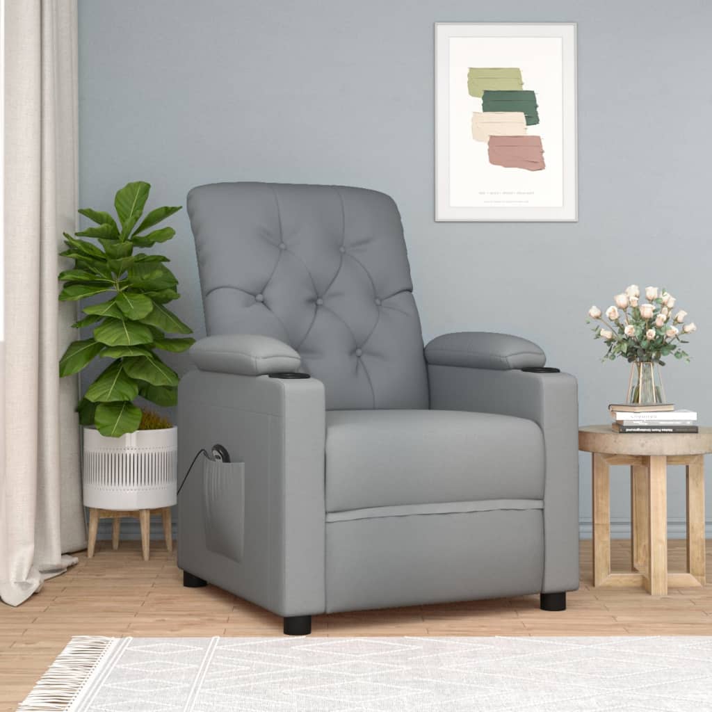 Fauteuil elektrisch verstelbaar stof lichtgrijs is nu te koop bij PeponiXL, paradijselijk wonen!