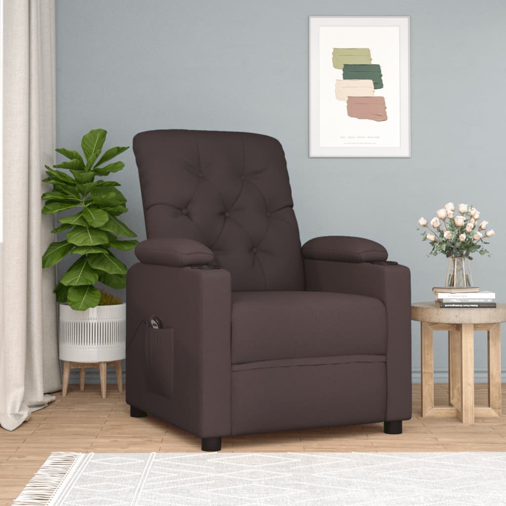 Fauteuil verstelbaar elektrisch stof donkerbruin is nu te koop bij PeponiXL, paradijselijk wonen!
