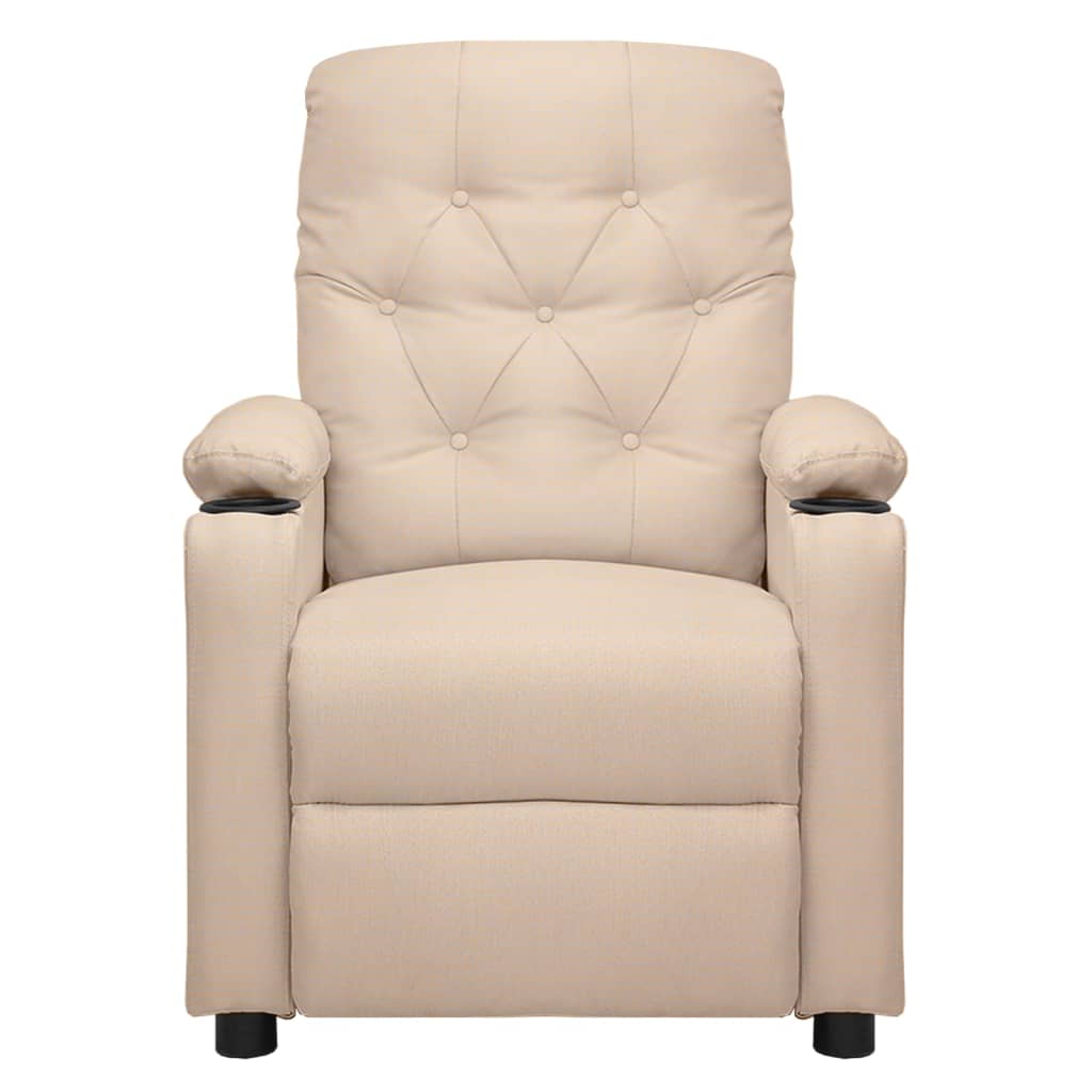 Fauteuil verstelbaar elektrisch stof crèmekleurig is nu te koop bij PeponiXL, paradijselijk wonen!