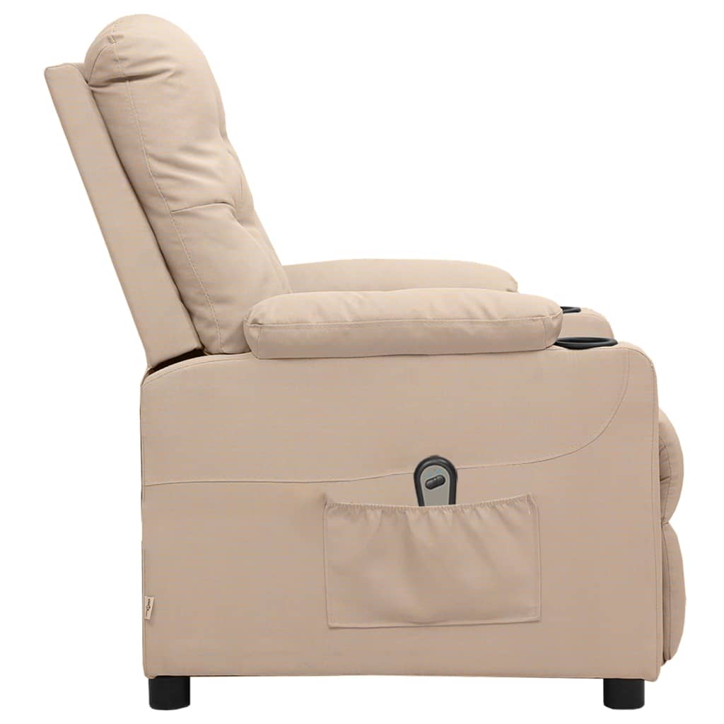 Fauteuil verstelbaar elektrisch stof crèmekleurig is nu te koop bij PeponiXL, paradijselijk wonen!