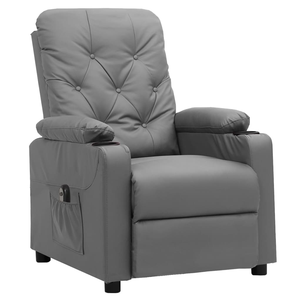 Fauteuil verstelbaar elektrisch kunstleer grijs is nu te koop bij PeponiXL, paradijselijk wonen!