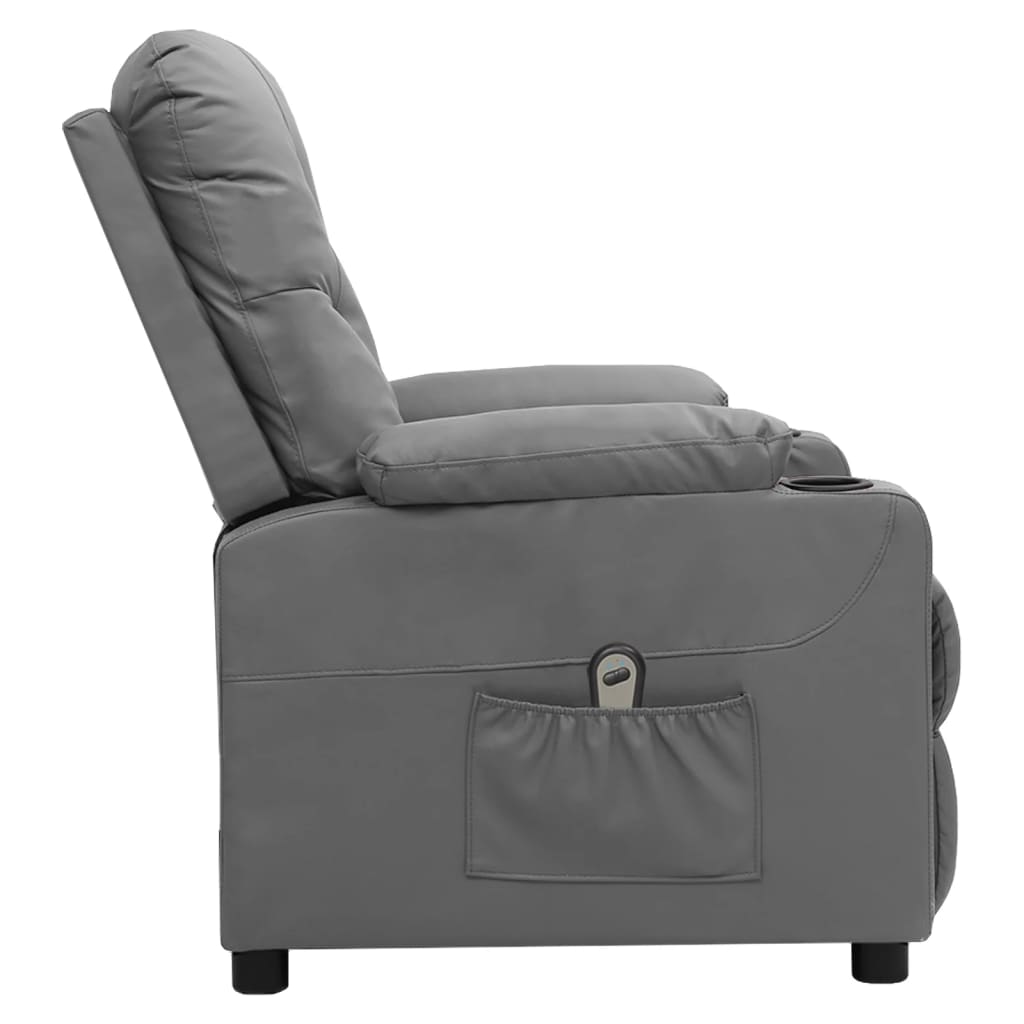 Fauteuil verstelbaar elektrisch kunstleer grijs is nu te koop bij PeponiXL, paradijselijk wonen!