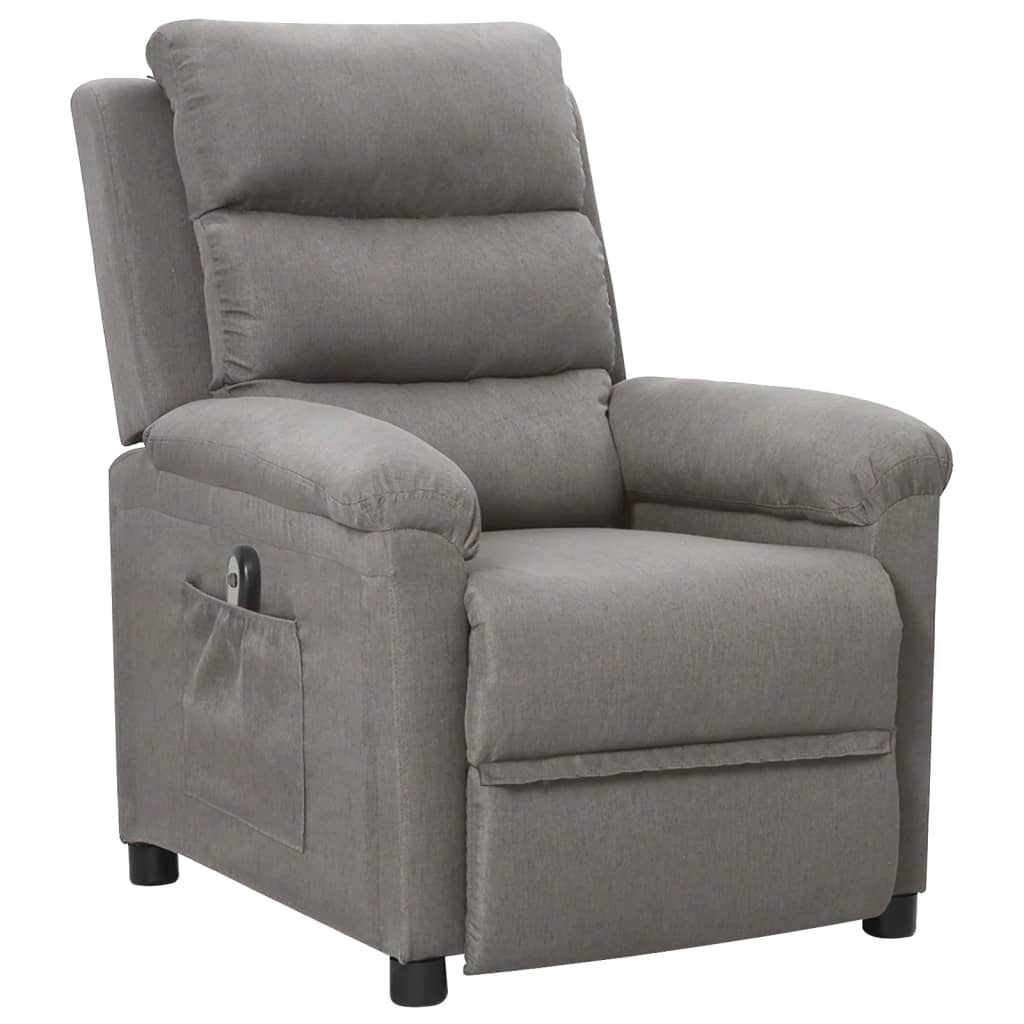 Fauteuil elektrisch verstelbaar stof lichtgrijs is nu te koop bij PeponiXL, paradijselijk wonen!