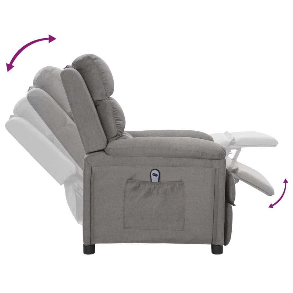 Fauteuil elektrisch verstelbaar stof lichtgrijs is nu te koop bij PeponiXL, paradijselijk wonen!
