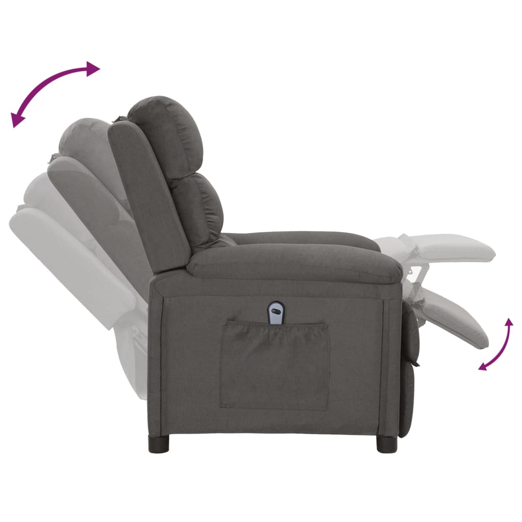 Fauteuil elektrisch verstelbaar stof donkergrijs is nu te koop bij PeponiXL, paradijselijk wonen!