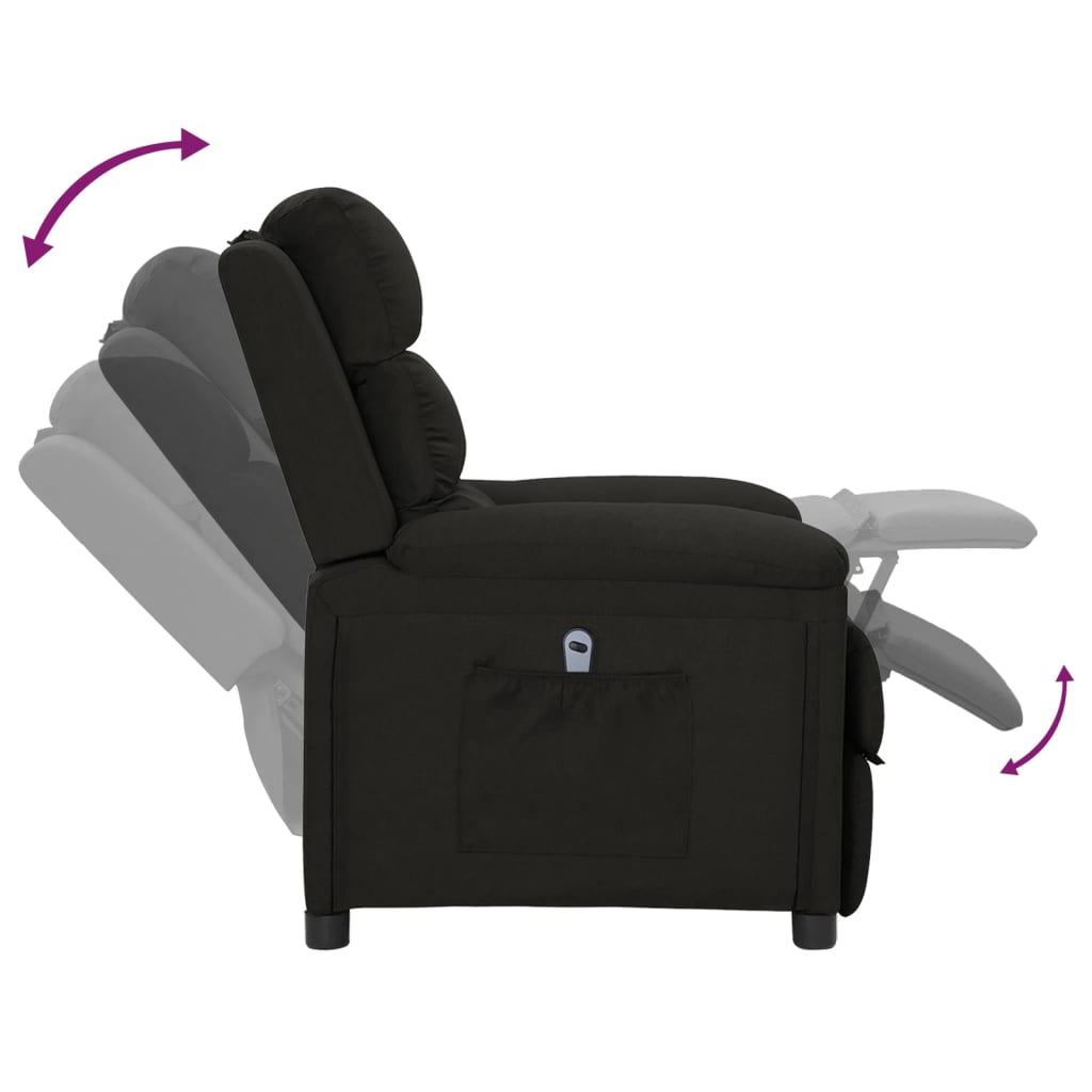 Fauteuil verstelbaar elektrisch stof zwart is nu te koop bij PeponiXL, paradijselijk wonen!