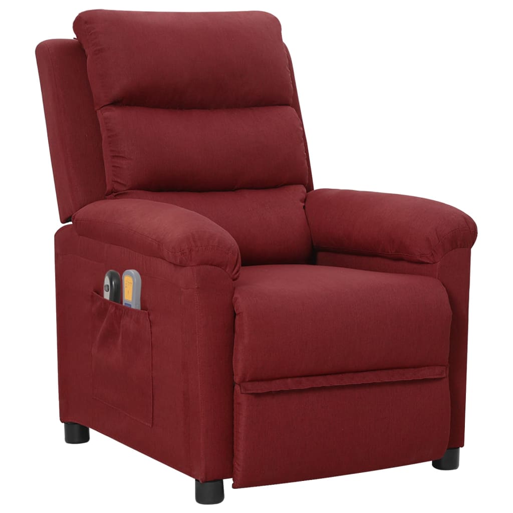 Massagestoel elektrisch stof wijnrood is nu te koop bij PeponiXL, paradijselijk wonen!