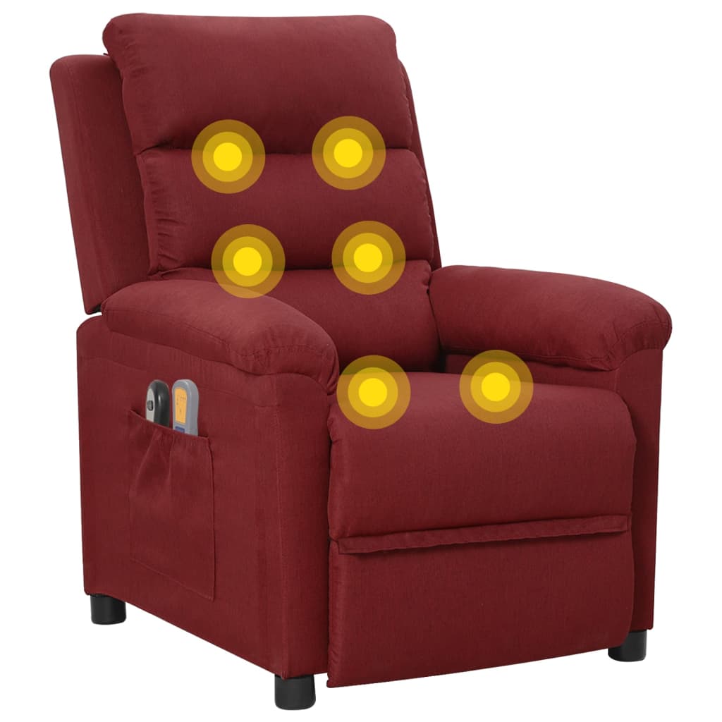 Massagestoel elektrisch stof wijnrood is nu te koop bij PeponiXL, paradijselijk wonen!