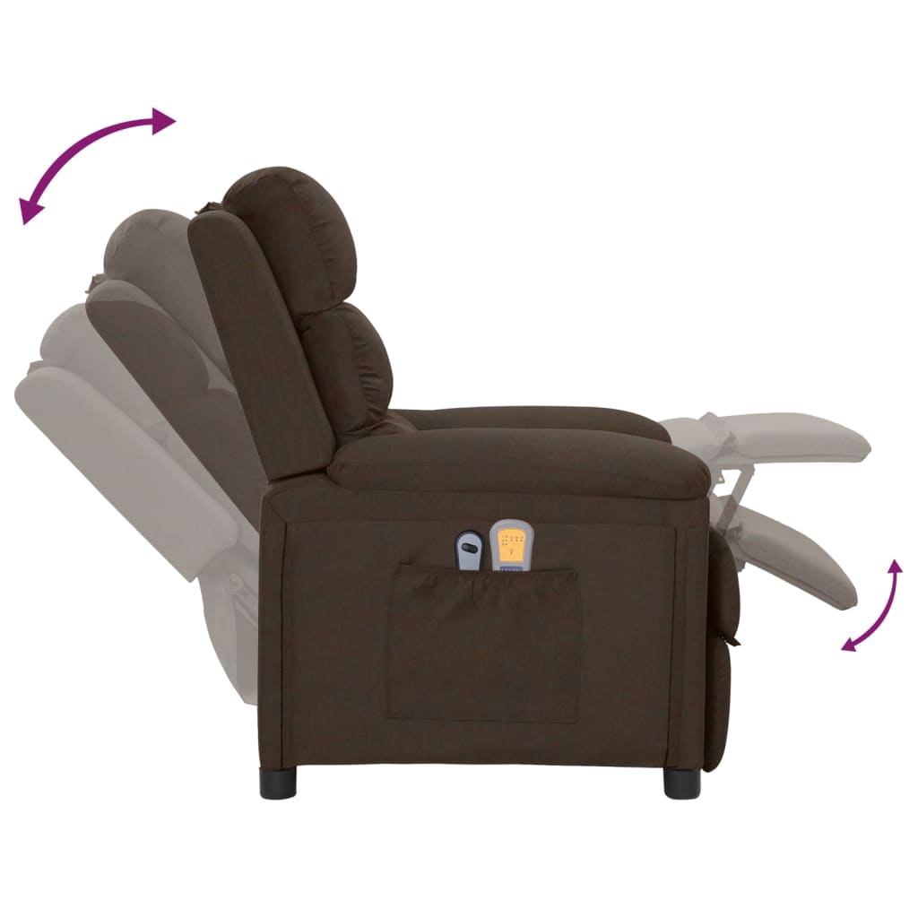 Massagestoel elektrisch verstelbaar stof donkerbruin is nu te koop bij PeponiXL, paradijselijk wonen!