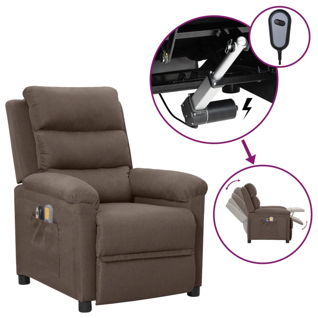 Massagestoel elektrisch stof taupe is nu te koop bij PeponiXL, paradijselijk wonen!