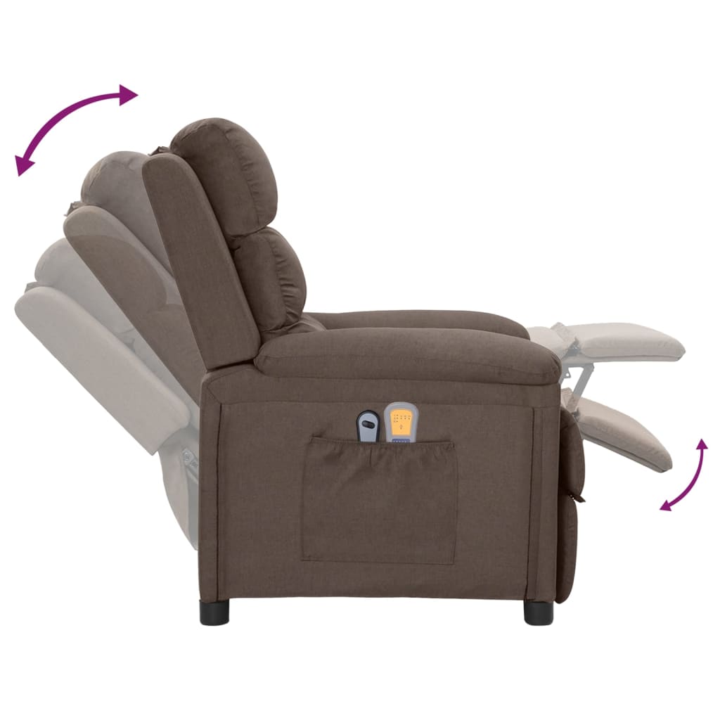 Massagestoel elektrisch stof taupe is nu te koop bij PeponiXL, paradijselijk wonen!