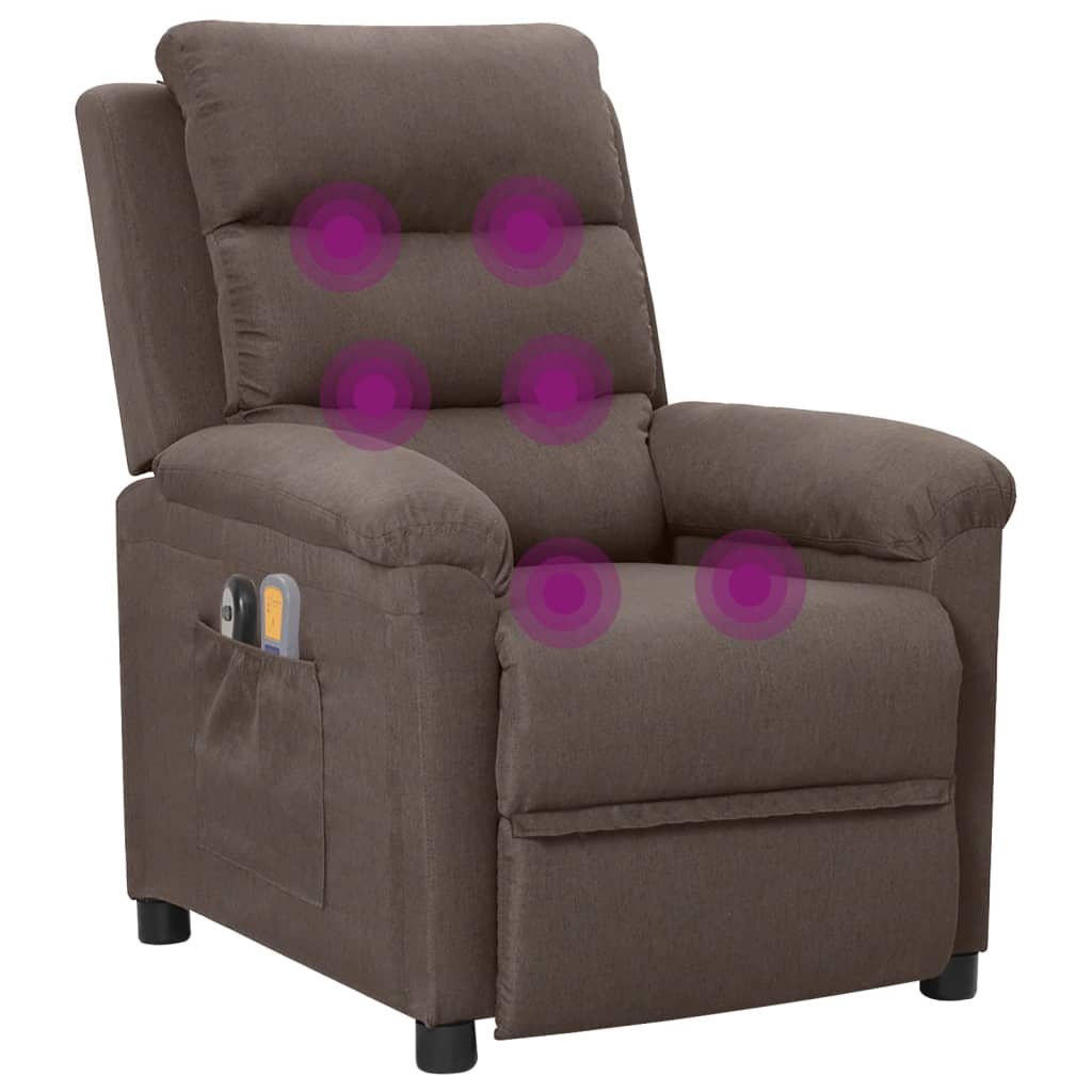 Massagestoel elektrisch stof taupe is nu te koop bij PeponiXL, paradijselijk wonen!