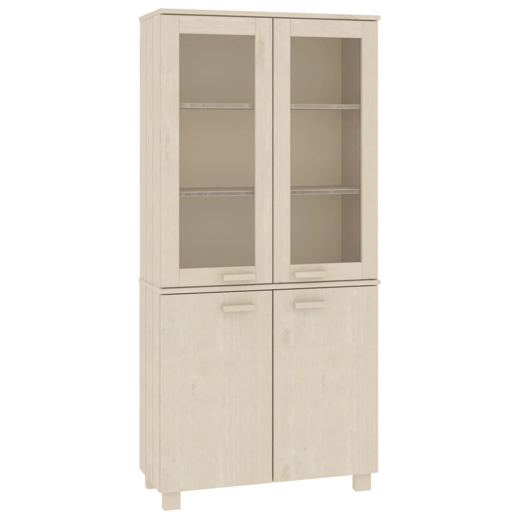 Hoge kast HAMAR massief grenenhout honingbruin is nu te koop bij PeponiXL, paradijselijk wonen!