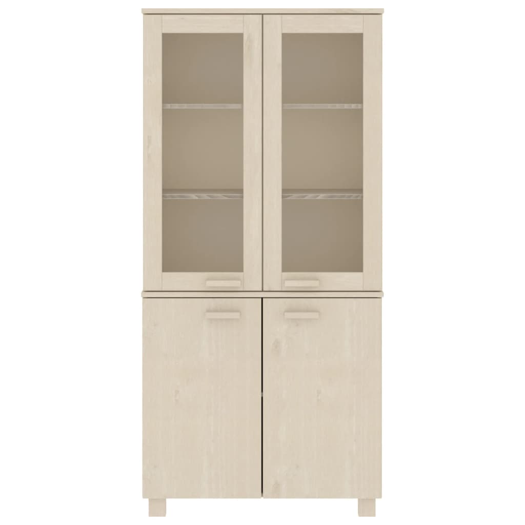 Hoge kast HAMAR massief grenenhout honingbruin is nu te koop bij PeponiXL, paradijselijk wonen!